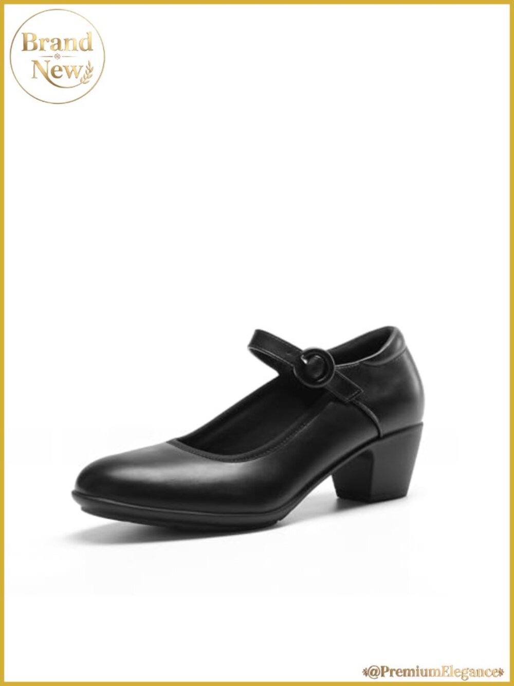 Mary Jane Low Chunky Dress Pumps Faux Leather Block Heel Office Shoes
